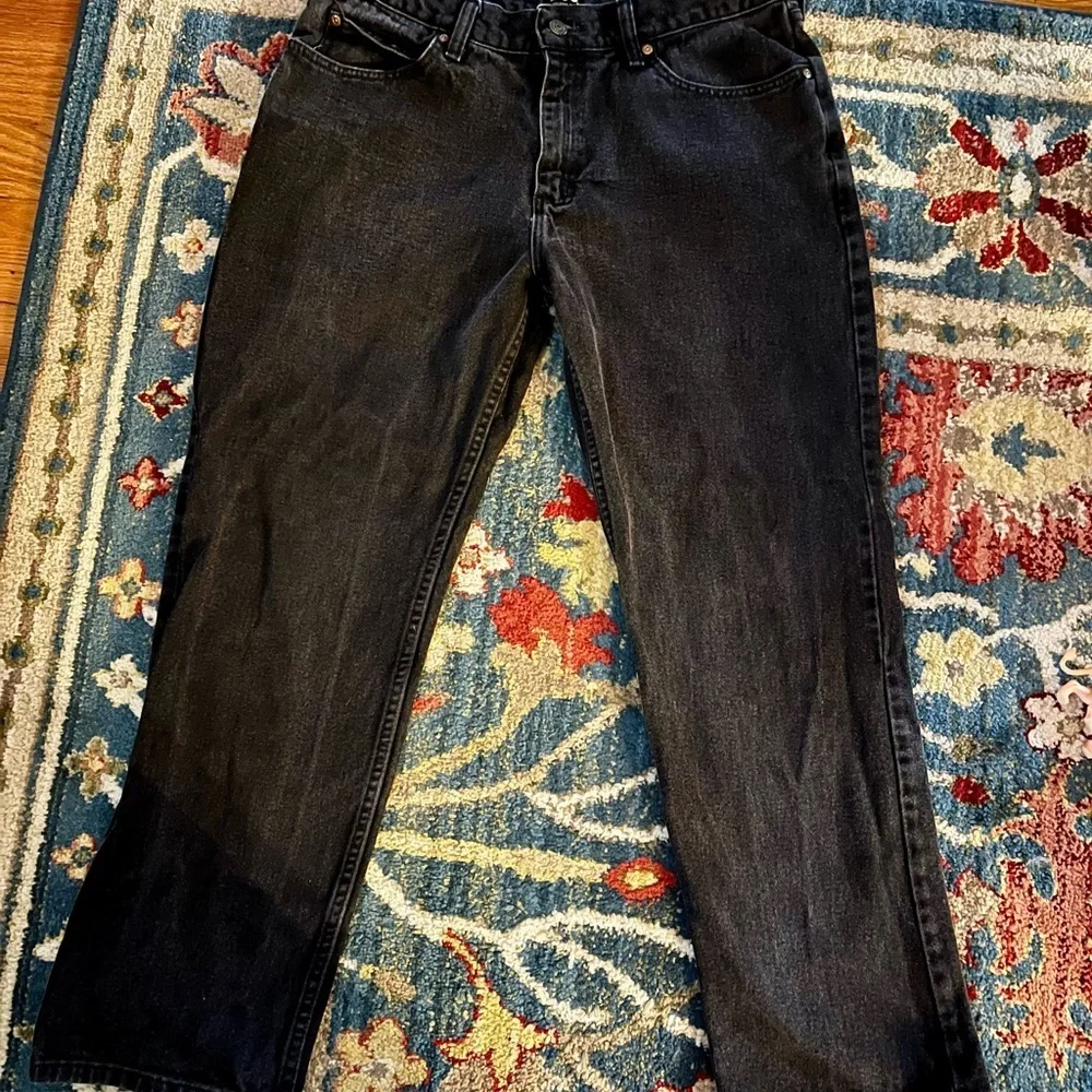 Lee Men's Black Relaxed Straight Jeans Size 34 X 30
